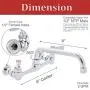 Kitchen Sink Faucet Wall Mount - DuraSteel 8'' Center Commercial Kitchen Sink Faucet with 8'' Swivel Spout - Dual Lever Handles - Brass Constructed & Chrome Polished Kitchen Sink Faucet Wall Mount - DuraSteel 8'' Center Commercial Kitchen Sink Faucet with 8'' Swivel Spout - Dual Lever Handles - Brass Constructed & Chrome Polished