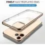 MILPROX iPhone 11 Pro Max Case, Clear Transparent Shockproof Shell Free Screen Protector with Electroplated Edge Cover Cases for iPhone 11 Pro Max 6.5 Inch - Gold