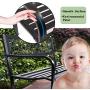 Patio Park Garden Bench Outdoor Metal Benches,400 lbs Cast Iron Steel Frame Chair w/PVC Mesh Pattern - for Park Yard Front Porch Path Yard Lawn Decor Deck Furniture,Black