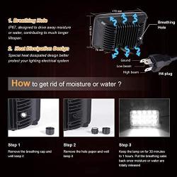 KASLIGHT 4pcs 4x6 Led Headlights w/ H4 Socket, 4651 Led Headlight Peterbilt Headlights Rectangular H4651 H4652 H4656 H4666 H6545 for Kenworth Freightinger Ford Probe Chevrolet Oldsmobile Cutlass
