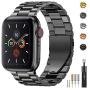 Fitlink Stainless Steel Metal Band for Apple Watch 38/40/42/44mm Replacement Link Bracelet Band Compatible with Apple Watch Series 6 Apple Watch Series 5 Apple Watch Series 1/2/3/4 (Grey, 38/40mm)