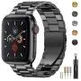 Fitlink Stainless Steel Metal Band for Apple Watch 38/40/42/44mm Replacement Link Bracelet Band Compatible with Apple Watch Series 6 Apple Watch Series 5 Apple Watch Series 1/2/3/4 (Grey, 38/40mm)