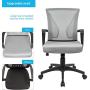 Furmax Office Mid Back Swivel Lumbar Support Desk, Computer Ergonomic Mesh Chair with Armrest (Gray)