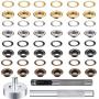 Eyelet Set, Metal Grommet Kit with 3Pcs Tool Kit and Storage Box, 4 Color, 400Pcs in Total