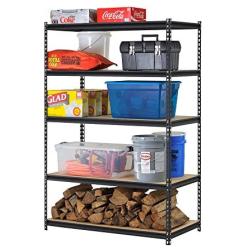 EDSAL URWM184872BK Black Steel Storage Rack, 72'' H x 48'' W x 18'' D