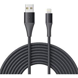 Xcentz iPhone Charger 10ft, MFi Certified Lightning Cable, Braided Nylon High-Speed iPhone Cable with Premium Metal Connector for iPhone 11/X/XS/XR/XS Max/8/7/6/5S/SE, iPad Mini/Air, Black