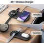 Newdery 2 in 1 Wireless Charger Stand, Wireless Charger for Galaxy Watch3, Active1/2, Galaxy Buds+, Qi Cableless Fast Charging Station for Samsung S21/Note20, iPhone12/12Pro