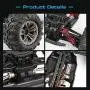 Hosim 1:16 Scale 4WD 36km/h High Speed RC Truck 9135 Remote Control RC Car 2.4Ghz Radio Controlled Off-Road RC Monster Truck RTR Hobby Car Buggy for Kids Adults (Red)