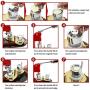 Button Maker, 58mm, Button Maker Machine, 2-1/4 Inch, Red with 200 PCS Button Parts and Circle Cutter (2-1/4inch)