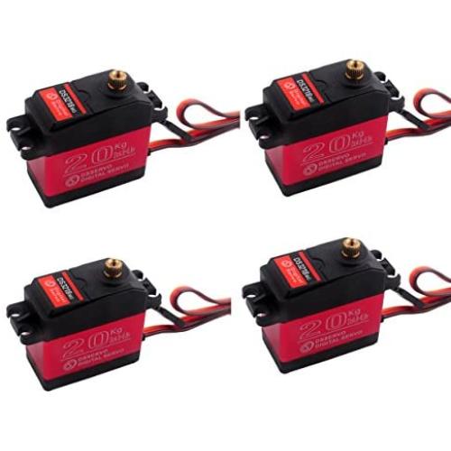 4 X DS3218 Waterproof Digital Servo with 25T Servo Arm, 20KG High Torque Full Metal Gear for RC Toys Model DIY Arduino TRX 4 Crawler (Control Angel 180°)