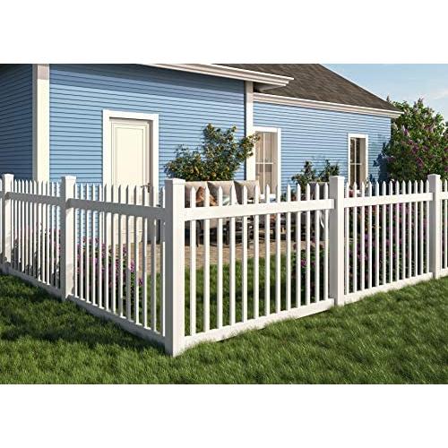 WamBam Fence BL19101 Nantucket Picket Vinyl Fence, White