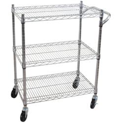 Oceanstar 3-Tier Heavy Duty All-Purpose Utility Cart, Chrome