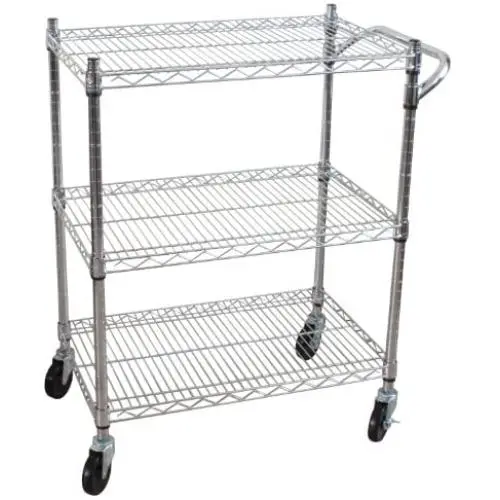 Oceanstar 3-Tier Heavy Duty All-Purpose Utility Cart, Chrome