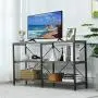 KICODE Rustic Console Table, 55 Inch Sofa Table with Storage Shelf, Industrial Hallway Table, 3 Shelf Open Bookshelf (Dark Gray Oak) KICODE Rustic Console Table, 55 Inch Sofa Table with Storage Shelf, Industrial Hallway Table, 3 Shelf Open Bookshelf (Dark Gray Oak)