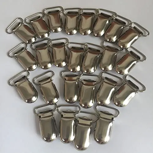 25pcs 15mm Pacifier Suspender Clips, JerryMart Pacifier Clips for Making Pacifier Holders Bib Clips Toy Holder Silver (15mm)