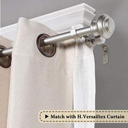 Elegant Window Treatment Double Curtain Rods, 3/4 - Inch Diamter, 48 - Inch to 84 - Inch, Nickel - Metal Rod and Hardware with Resin Finials