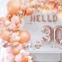 Rose Gold Balloon Garland Arch Kit, 152 Pieces Rose Gold Pink White and Gold Confetti Latex Balloons for Baby Shower Wedding Birthday Graduation Anniversary Bachelorette Party Background Decorations