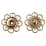 JCBIZ 10 Sets of Metal Sewing Buttons Metal Snap Buttons Clasp Buttons Hollow Flower Sewing Press Studs Buttons Coat Buttons Golden