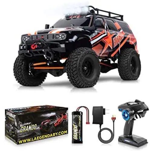 1:10 Scale Large RC Rock Crawler - 4WD Off Road RC Cars - Remote Control Car 4x4 Electric Truck - IPX5 Waterproof Trucks for Adults - RTR with 5Ch Remote, Battery and Charger Included