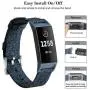 hooroor Canvas Woven Band Compatible for Fitbit Charge 4 / Charge 3 Bands and Charge 3 SE Band, Soft Breathable Fabric Cloth Replacement Wristbands Sports Accessories Small Large for Women Men