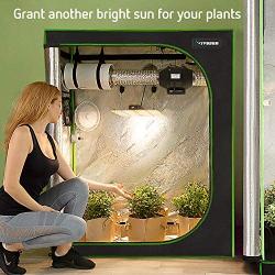 VIVOSUN 48''x48''x80'' Mylar Hydroponic Grow Tent with Observation Window and Floor Tray for Indoor Plant Growing 4 x4