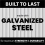 Hanover HANAPEXSHD-GW Twist Lock and 2 Tool Hooks, Dark Gray/White 3 5 x 6-Ft. Galvanized Steel Apex Patio Storage Shed