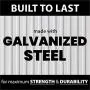 Hanover HANAPEXSHD-GW Twist Lock and 2 Tool Hooks, Dark Gray/White 3 5 x 6-Ft. Galvanized Steel Apex Patio Storage Shed