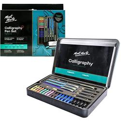 Mont Marte Calligraphy Set, 32 Piece. Includes Calligraphy Pens, Calligraphy Nibs, Ink Cartridges, Introduction Booklet and Exercise Booklet, Packaging May Vary