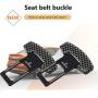 2 Car Seat Belt Clips, Car Seat Belt Silencer, Car Seat Belt Plug, Car Universal Metal Seat Belt Clip (Black)