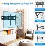 Full Motion TV Wall Mount with Height Setting, JUSTSTONE TV Bracket Fits Most 27-65 Inch LED Flat&Curved TVs,Articulating Swivel Tilt Dual Arms Extension Max VESA 400x400mm and Holds up to 121 LBS