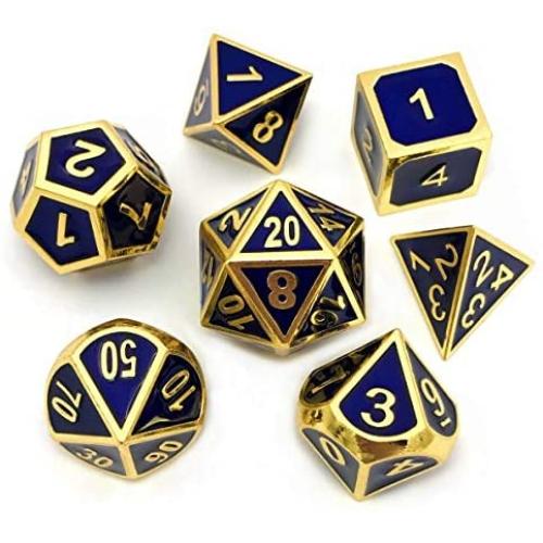 WUXINGMEILI Metal Game Dice Set with Metal Box for Role Playing Game