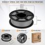 SUNLU PLA 3D Printer Filament, PLA Filament 1.75mm Dimensional Accuracy +/- 0.02 mm, 1 KG Spool, PLA Gray