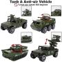 Shellvcase Diecast Military Vehicles, 6 Pack Army Toys Assorted Alloy Metal Model Cars Tank,Panzer,Anti-Air Vehicle,Helicopter Playset Gifts for Boys Kids Toddlers