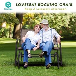 Giantex Patio Glider Stable Steel Frame for Outdoor Backyard,Beside Pool,Lawn, Swing Loveseat Patio Swing Rocker Lounge Glider Chair