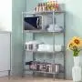 SINGAYE 4 Tier Adjustable Wire Shelving Metal Storage Rack for Laundry Bathroom Kitchen 530Lbs Capacity 13.4'' D x 23.2'' W x 47.2'' H Silver SINGAYE 4 Tier Adjustable Wire Shelving Metal Storage Rack for Laundry Bathroom Kitchen 530Lbs Capacity 13.4'' D x 23.2'' W x 47.2'' H Silver