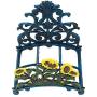 Sungmor Cast Iron Heavy Duty Garden Hose Holder - Decorative Hand-Painted Sunflower Wall Mounted Water Hose Hanger - Wall Decoration Hanging Hose Rack - Hose Reel Storage Butler - Metal Hose Stand