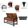 Industrial Storage Bench, Entryway Lift Top Shoe Storage Bench in Dining Room, Hallway, Living Room Metal Frame