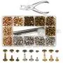 300 Sets 3 Sizes Leather Rivets LANMOK Double Cap Rivet Buttons Press Studs with Pliers and 3 Pieces Fixing Set Tools for Rivets Replacement DIY Craft Repairing Decoration (Leather Rivets) 300 Sets 3 Sizes Leather Rivets LANMOK Double Cap Rivet Buttons Press Studs with Pliers and 3 Pieces Fixing Set Tools for Rivets Replacement DIY Craft Repairing Decoration (Leather Rivets)