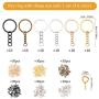 Gukasxi 240 Pieces Split Key Ring with Chain Set, 60Pcs Metal Flat Keychain Rings 1 Inch with Open Jump Rings and 180pcs Screw Eye Pins Bulk, 6 Colors, for Resin Jewelry Making DIY Crafts