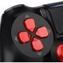 XFUNY Metal Bullet Buttons ABXY Buttons + Thumbsticks Thumb Grip and Chrome D-pad for PS4 DualShock 4 Controller Mod Kit (Red)