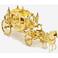 3D Metal Puzzle Models of A Royal Carriage and A Vintage Car - DIY Toy Metal Sheets Assembling Puzzle, 3D Puzzle – Pack of 2