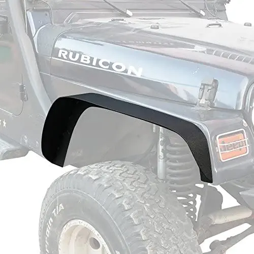 Hooke Road Wrangler TJ Steel Fender Flares Front & Rear Mud Guards Compatible with Jeep Wrangler TJ 1997-2006 - Set Hooke Road Wrangler TJ Steel Fender Flares Front & Rear Mud Guards Compatible with Jeep Wrangler TJ 1997-2006 - Set