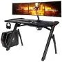 AuAg 47'' Gaming Style Desk Computer Home Office Desk Student Table PC Desk with Cup Holder & Headphone Hook Powerful Cabling Management PC Desk with Colorful RGB Lights AuAg 47'' Gaming Style Desk Computer Home Office Desk Student Table PC Desk with Cup Holder & Headphone Hook Powerful Cabling Management PC Desk with Colorful RGB Lights