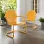 Crosley Furniture CO1001A-TG Griffith Retro Metal Outdoor Chair, Tangerine
