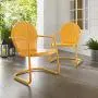 Crosley Furniture CO1001A-TG Griffith Retro Metal Outdoor Chair, Tangerine Crosley Furniture CO1001A-TG Griffith Retro Metal Outdoor Chair, Tangerine