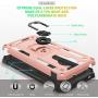 Moto G7 Power Phone Case,Moto G7 Supra Case with HD Screen Protector,Gritup 360 Degree Rotating Metal Ring Holder Kickstand Armor Anti-Scratch Bracket Cover Phone Case for Motorola G7 Power Rose Gold