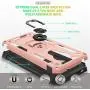 Moto G7 Power Phone Case,Moto G7 Supra Case with HD Screen Protector,Gritup 360 Degree Rotating Metal Ring Holder Kickstand Armor Anti-Scratch Bracket Cover Phone Case for Motorola G7 Power Rose Gold