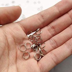 WUBOECE 300 PCS 8mm Metal Split Ring Nickel Plated Small Key Chain Ring Part for Connecting Clasps Charms Links and Ornament Crafts, Silver