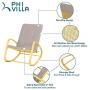 PHI VILLA Outdoor Patio Metal Rocking Chair, Padded Modern Rocker Chairs with Cushion, Support 301lbs for Porch, Deck, Balcony or Indoor Use (1PCS, Yellow)