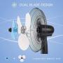 COSTWAY Pedestal Fan, 16-Inch Adjustable Height Fan, 3-Speed Digital Control, Timer, LCD Display, Double Blades, Remote Control, Oscillating Stand Fan for Home, Office, Bedroom